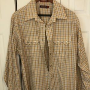 Cremieux 100% Cotton Snap Button Down Shirt Size Large